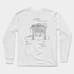 Type Writing Machine Vintage Patent Hand Drawing Long Sleeve T-Shirt